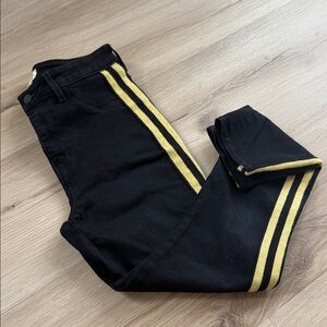 L'AGENCE Black Pants with Gold Stripes - Size 27